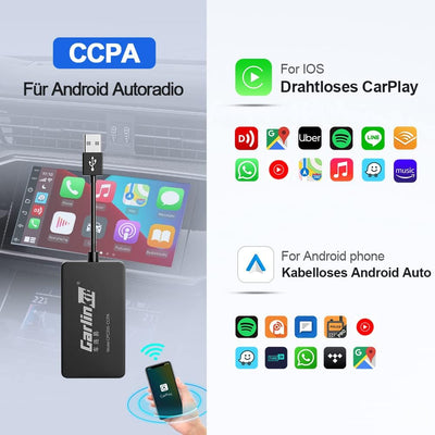 CarlinKit New Wireless CarPlay/Wireless Android Auto Adapter für Aftermarket Android Radio Version 4