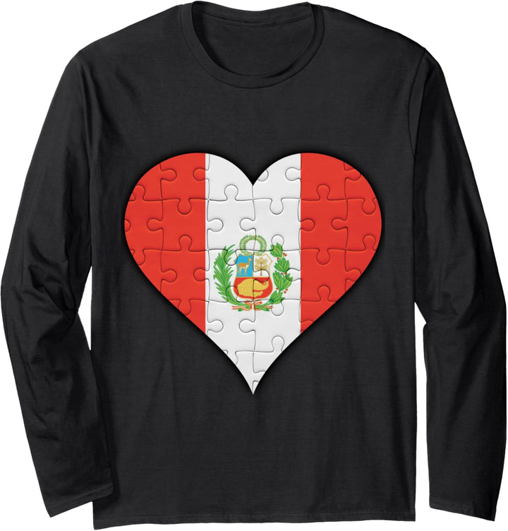 Peru Peruanische Flagge Herz Langarmshirt