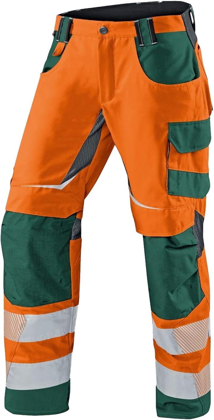 Kübler 24078343-3765-54 Sommerhose Reflectiq PSA 2, Warnorange/Moosgrün, Grösse 54 Warnorange/Moosgr