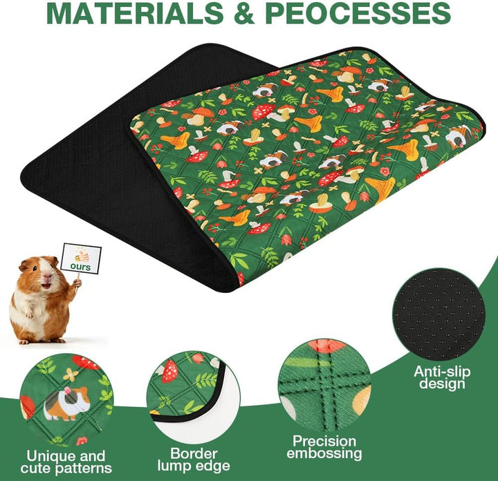 Wiederverwendbare PIPI Pads Matte für Meerschweinchen, 2PC Waschbar und 4 Lagen Super Saugfähige Unt
