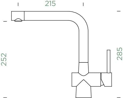 SCHOCK Küchenarmatur LAIOS Silverstone – graue Hochdruck Armatur mit Festauslauf und Standard Norm-A