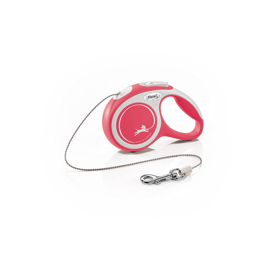 flexi Hundeleine, ausziehbar, mit weichem Griff, 3 m / 5 m / 8 m / 8 m / 8-20 kg, rot