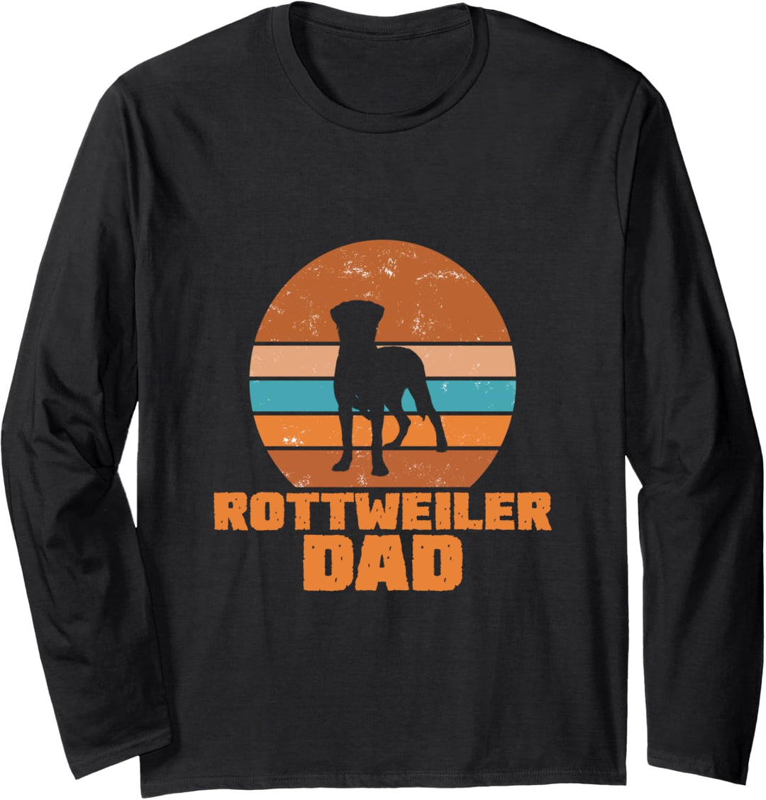 Rottweiler Dad Papa Vintage Hund Hunde Pfote Pfoten Langarmshirt