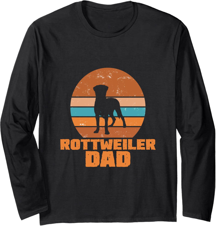 Rottweiler Dad Papa Vintage Hund Hunde Pfote Pfoten Langarmshirt
