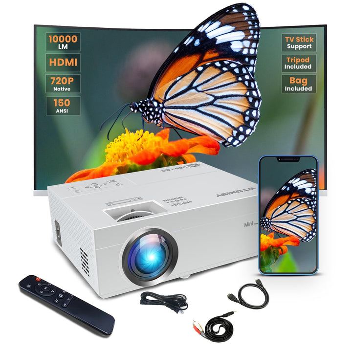 Mini Proiettore,720P Native Home Cinema Mini TV Projector,Support HDMI VGA USB AV-Out beamer 1, beam