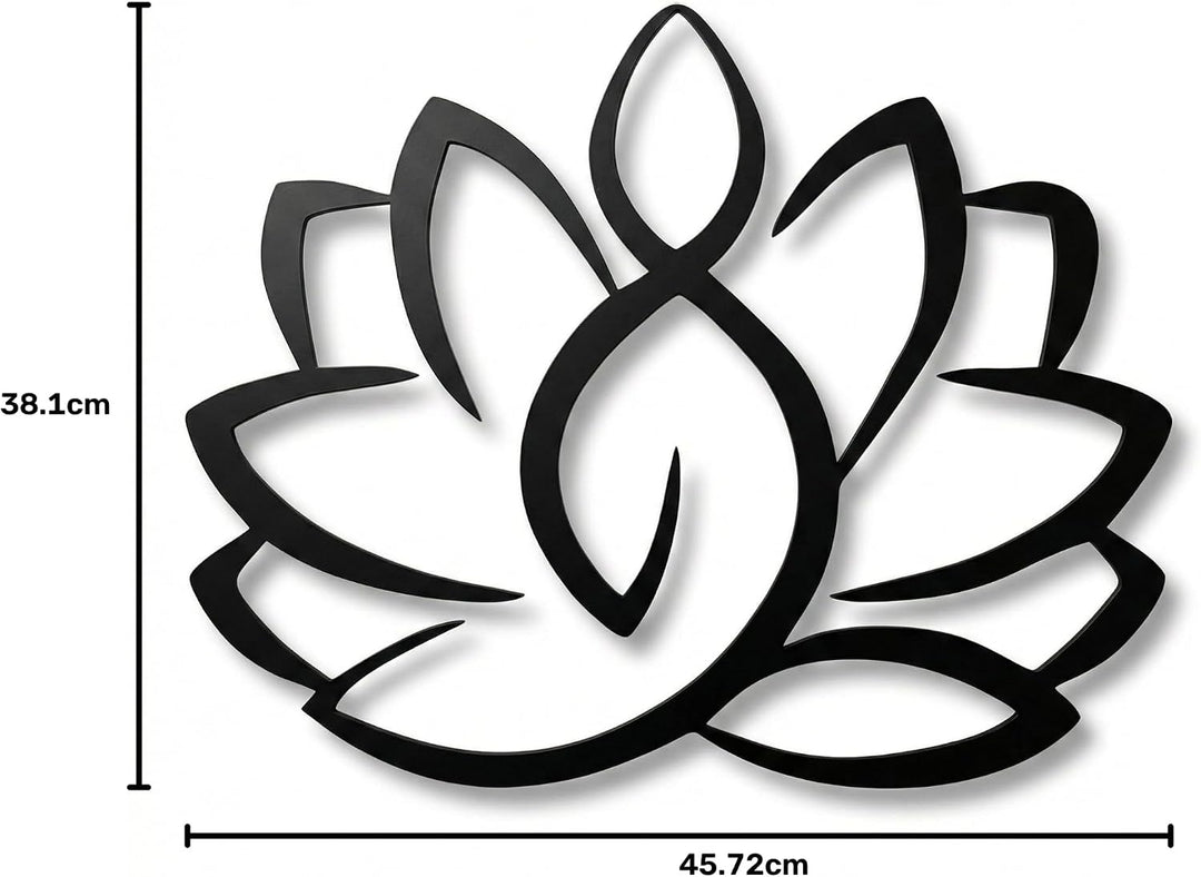 Metall-Wand-Dekor, Lotus-Blumen-Kunst, Home Decor Yoga-Schild, böhmische Kunstwerke (45 x 37 cm), 45
