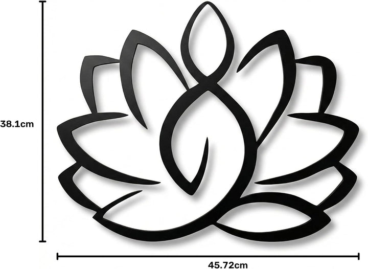 Metall-Wand-Dekor, Lotus-Blumen-Kunst, Home Decor Yoga-Schild, böhmische Kunstwerke (45 x 37 cm), 45