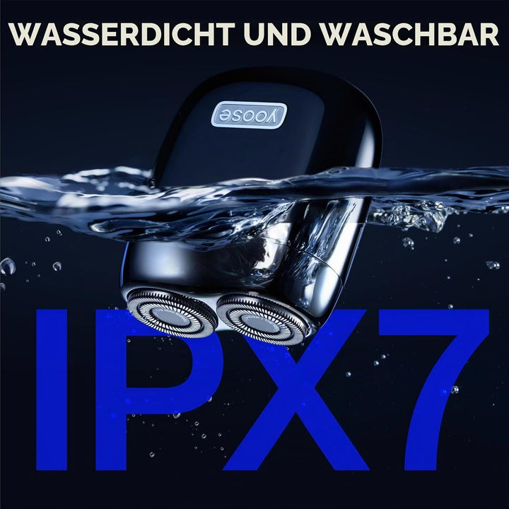 yoose MINI Rasierer Herren elektrisch, Elektrorasierer Herren aus Legierung, IPX7 wasserdicht elektr