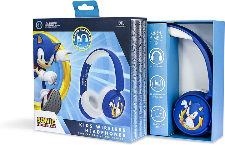 OTL Technologies Sonic – The Hedgehog Kinder-Kopfhörer, kabellos, SH0985, blau, Einheitsgrösse Einze