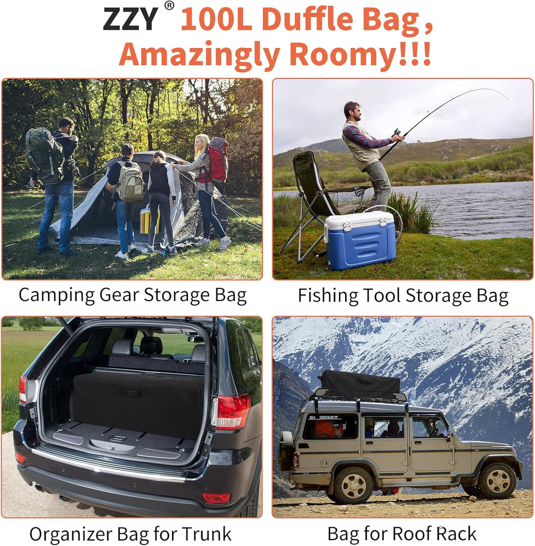ZZY Grosse Reisetasche Leichte für Herren, 100L Sporttasche, Gepäcktasche für Reisen, Camping, Sport
