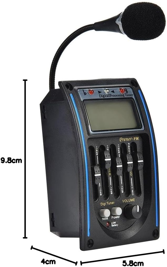 5 Band Tonabnehmer, EQ Equalizer Piezo Digital Tuner Tonabnehmer für Akustikgitarre