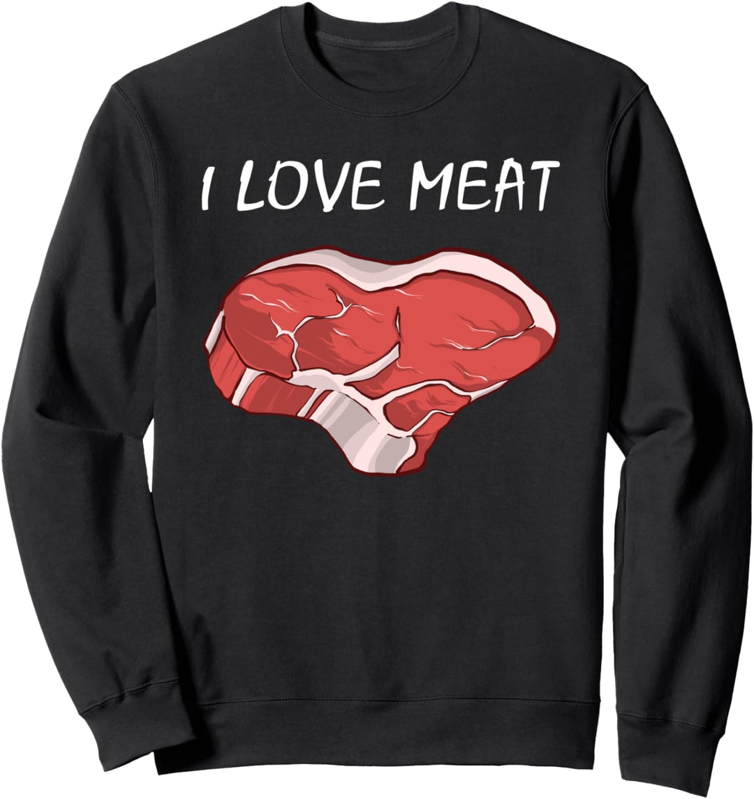 BBQ I Love Meat Herz Grillen Griller Grill Fans Sweatshirt