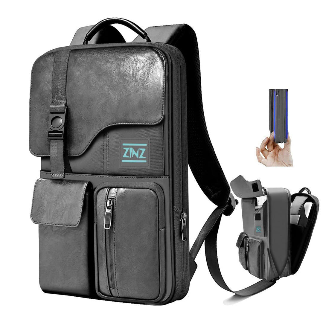 ZINZ Laptop Rucksack 15 15,6 16 Zoll, Erweiterbarer Computerrucksack mit Mehreren Taschen, Diebstahl