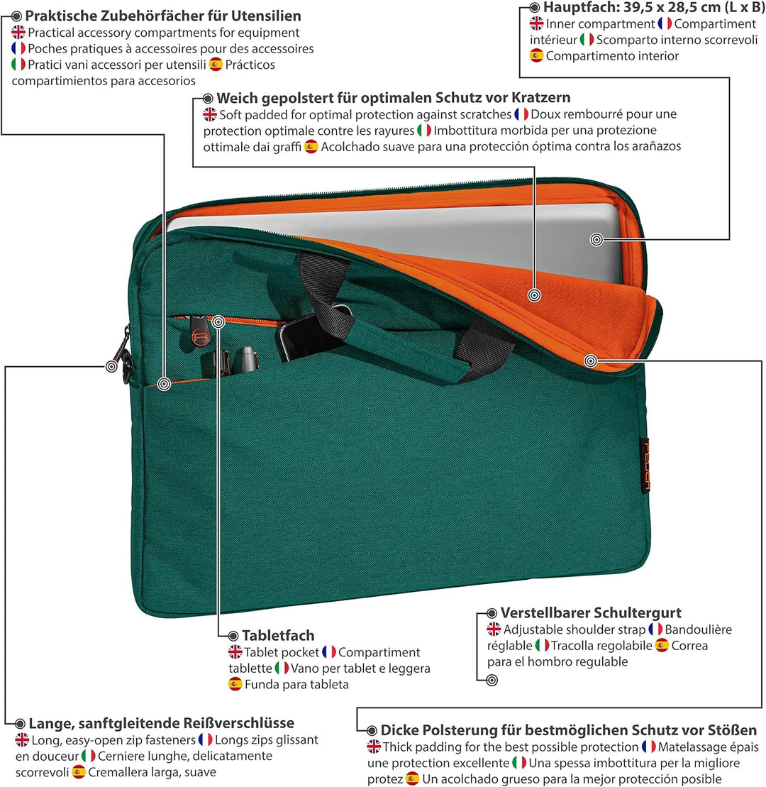 PEDEA Laptoptasche "Fashion" Notebook-Tasche bis 17,3 Zoll (43,9 cm) Umhängetasche mit Schultergurt
