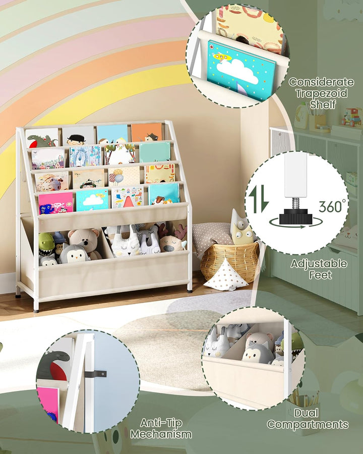 CHOEZON Bücherregal Kinder, Kinderregal, Spielzeugregal, Bücher-Organizer, für Kinderzimmer, Schlafz