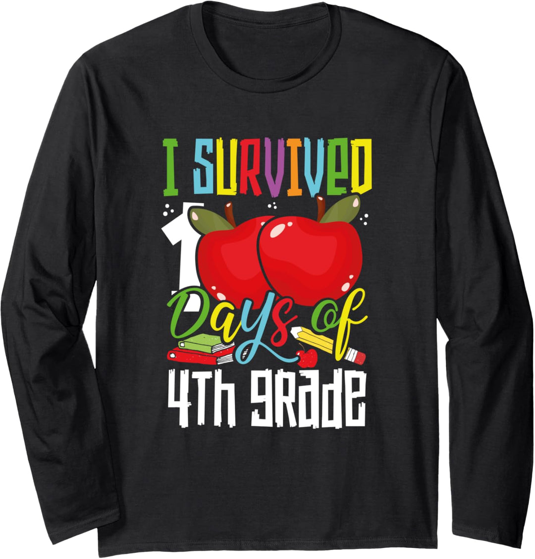 I Survived 100 Days of 4th Grade Kids 100th Day School Gift Langarmshirt
