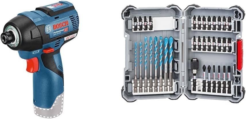 Bosch Professional Akku Drehschlagschrauber GDR 12V-110 (ohne Akkus und Ladegerät, im Karton) + 35tl