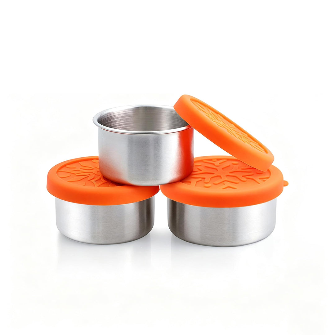 Nicelock kleine edelstahldosen mit deckel, Lebensmittelbehälter Set, Snackbox, Mini-Töpfe mit auslau