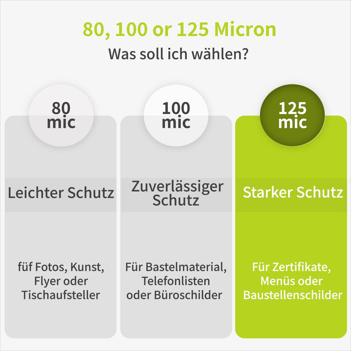 ACROPAQ Laminierfolien A3-125 mic, 50 Stück, Glaenzend, Premium Qualität, Abgerundete Ecken, Geeigne