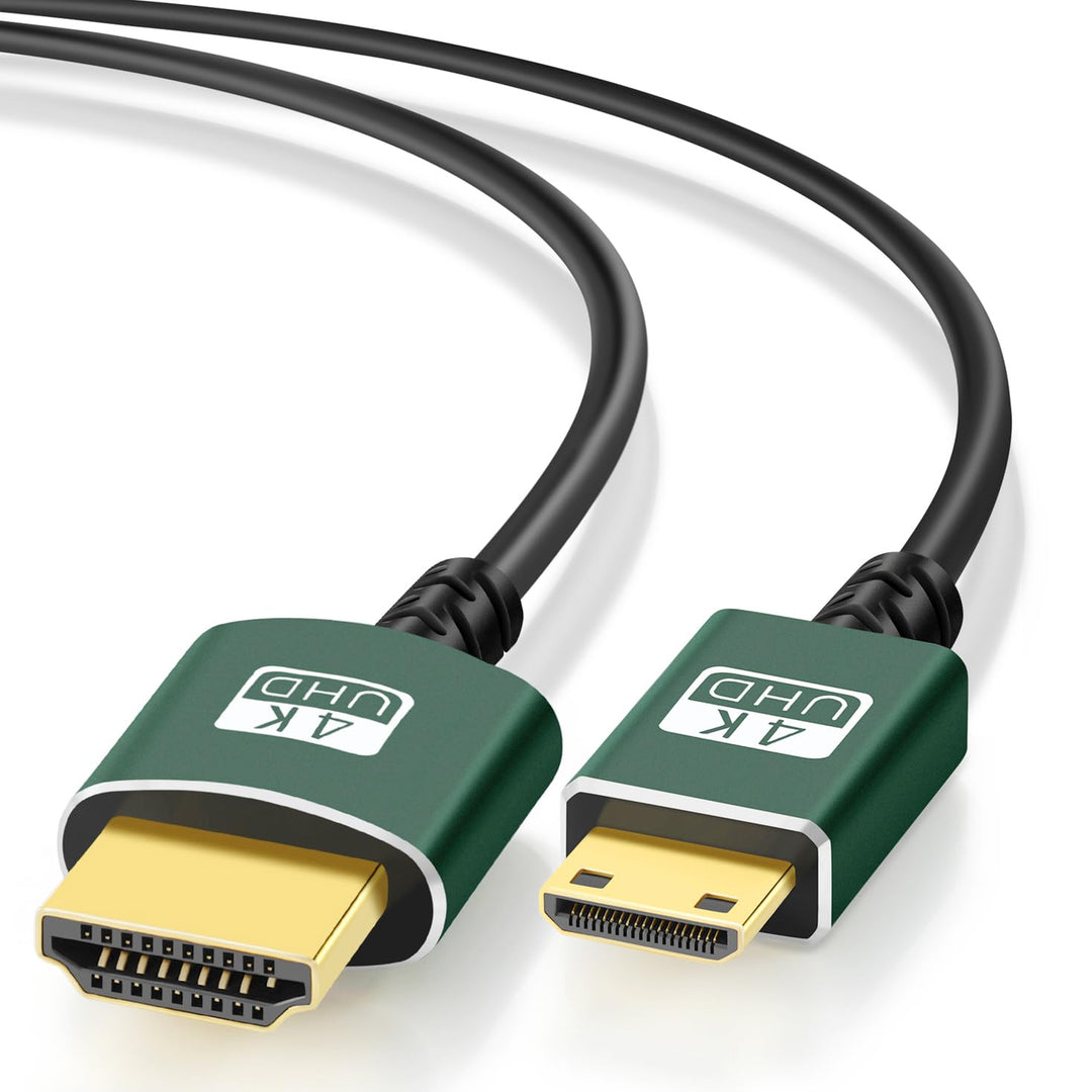 Hyper Slim Mini HDMI auf HDMI Kabel 5M, Ultradünnes und Flexibles HDMI Mini Kabel Unterstützt 3D/4K@