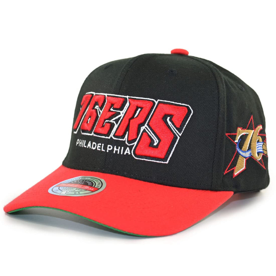 Mitchell & Ness NBA Shredder Stretch Snapback Cap Philadelphia 76ers Black/red