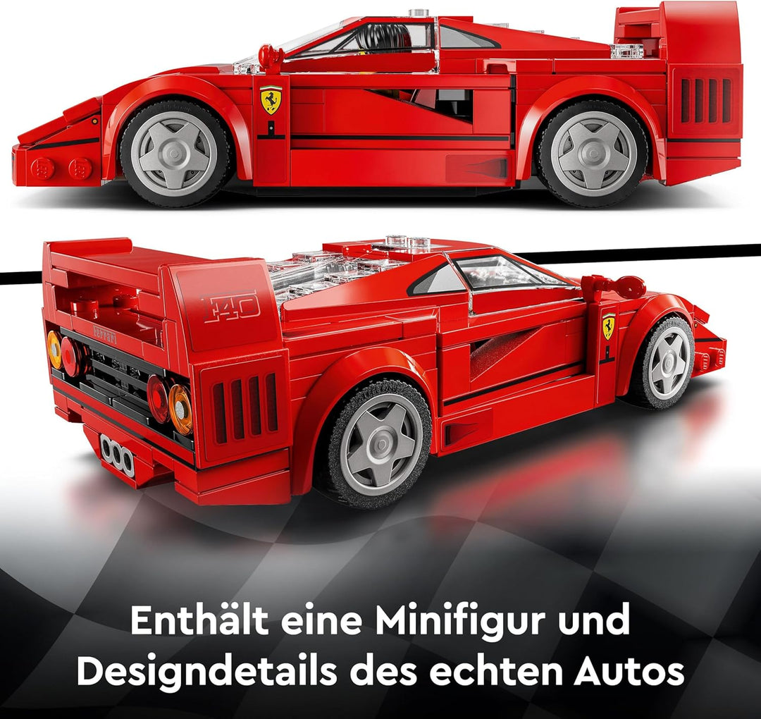 LEGO Speed Champions Ferrari F40 Supersportwagen, Spielset mit baubarem Spielzeugauto und Fahrer-Min