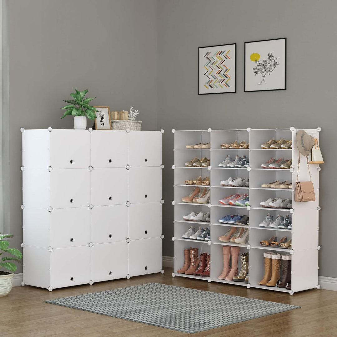 HOMIDEC Schuhregal, 7-stufiger Schuhschrank Schuhaufbewahrung für 42 Paar Schuhe und Stiefel, Kunsts