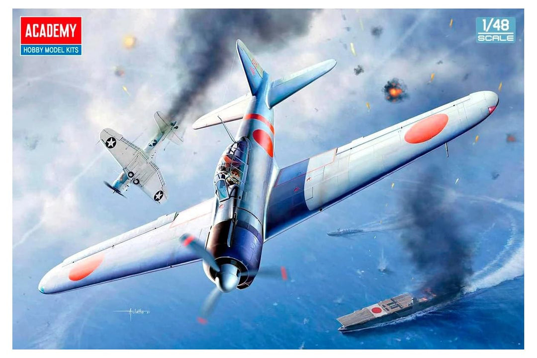 Academy 12352 1/48 Japanese Navy Zero Ship Fighter Flugzeug Typ 21 Midway Battle Kunststoffmodell