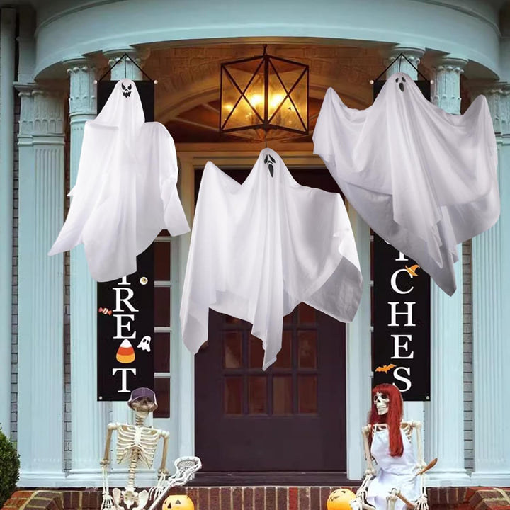 3 Stück Halloween Hängende Geister Deko, 67CM niedliche Leuchtend Gespenster fliegenden Geister, Hal