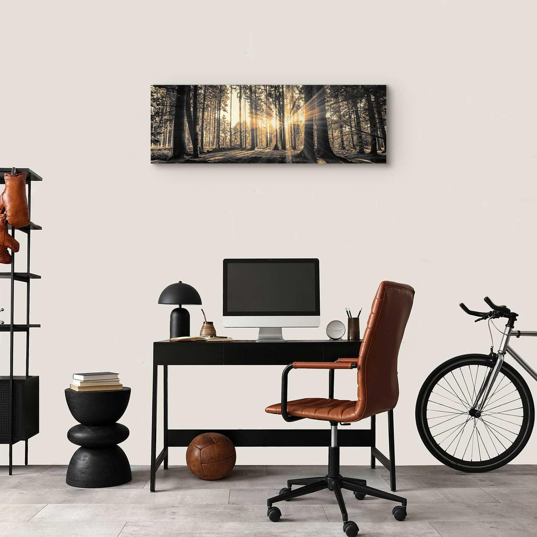 murando - Bilder Wald 120x40 cm Vlies Leinwandbild 1 tlg Kunstdruck modern Wandbilder XXL Wanddekora