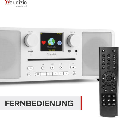 Audizio Naples - DAB Radio mit CD Player, Bluetooth, Internetradio WLAN, Fernbedienung, 60 Watt, UKW