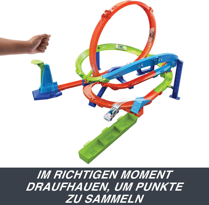 HOT WHEELS Let's Race Netflix - Looping-Zyklon-Challenge - Action-Trackset mit 2 Spielmöglichkeiten,