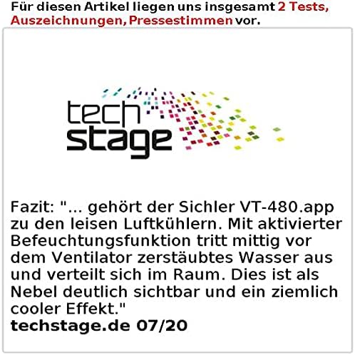 Sichler Haushaltsgeräte Ventilator Wasser: Stand-Sprühnebel-Ventilator mit Oszillation, WLAN, App, T