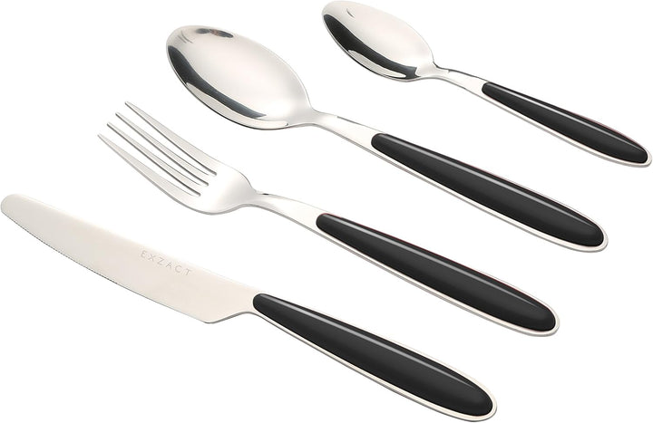 Exzact Rostfrei Stahl Besteck Set EX07 Schwarz 16st, Schwarz 16st