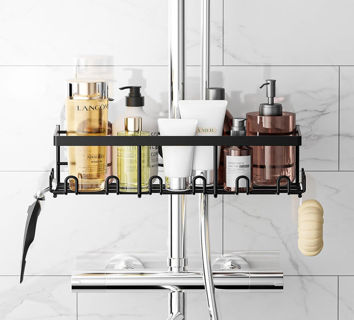 Duschablage Ohne Bohren, Duschregal für Duschstangen (18mm-25mm) - Ideal für Shampoo und Badezimmero