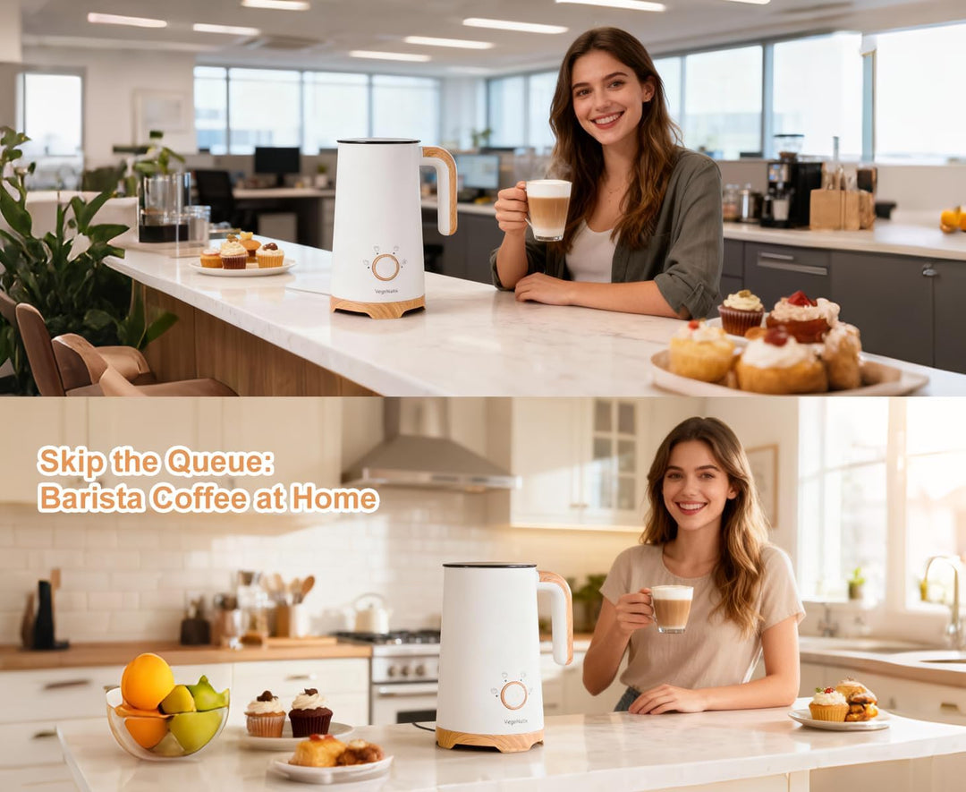 Elektrischer Milchaufschäumer, Automatischer Warm- und Kaltschaumbereiter und Milchwärmer (4-in-1) m