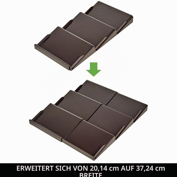 mDesign Gewürzhalter für Schubladen – auf 36,8 cm ausziehbares Gewürzregal von 20 cm bis 36,8 cm – S