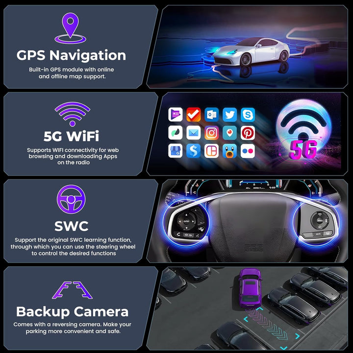 Hikity 4+64GB Autoradio Android 15 für Mazda 6 2007-2012 mit 9-Zoll-Touchscreen,Radio mit Wireless C