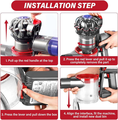 Transparenter Staubsammeltopf für Dyson V7/V8 Staubbehälter - Hochwertiges Zubehör für Dyson Staubsa
