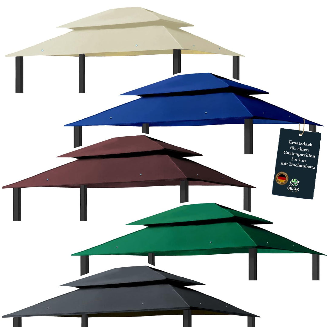 freigarten.de Ersatzdach für Pavillon 3x4 Meter Wasserdicht Material: Panama PCV Soft 370g/m² extra