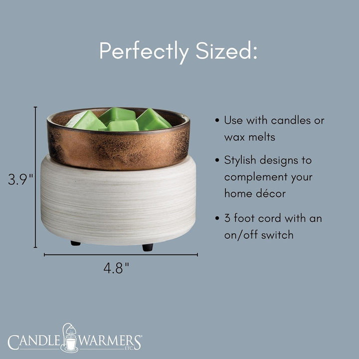 CANDLE WARMERS ETC 2in1 Kerzen- und Duftwärmer zum Erwärmen von Duftkerzen oder Wachsschmelzen und T