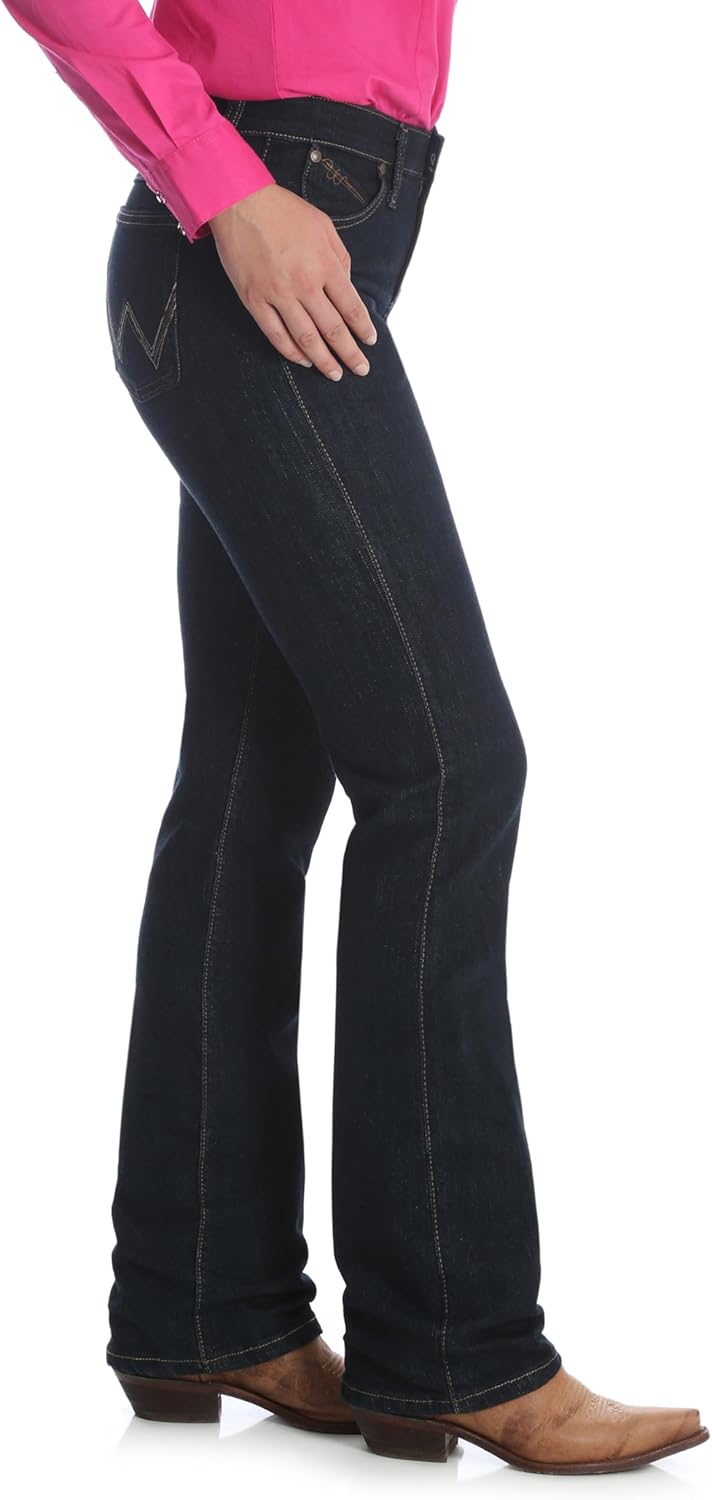 Wrangler Damen Q-Baby Mid Rise Boot Cut Ultimate Riding Jeans 0x36 Dunkle Dynastie, 0x36 Dunkle Dyna