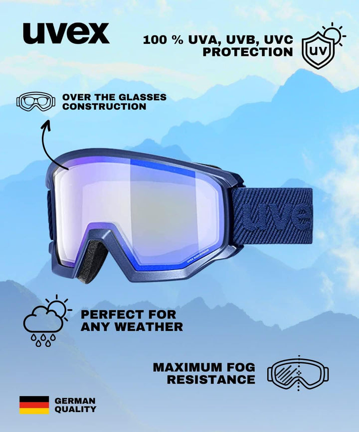 uvex Unisex Athletic Fm Skibrille (1er Pack) Einheitsgrösse navy matt/blue-radar, Einheitsgrösse nav