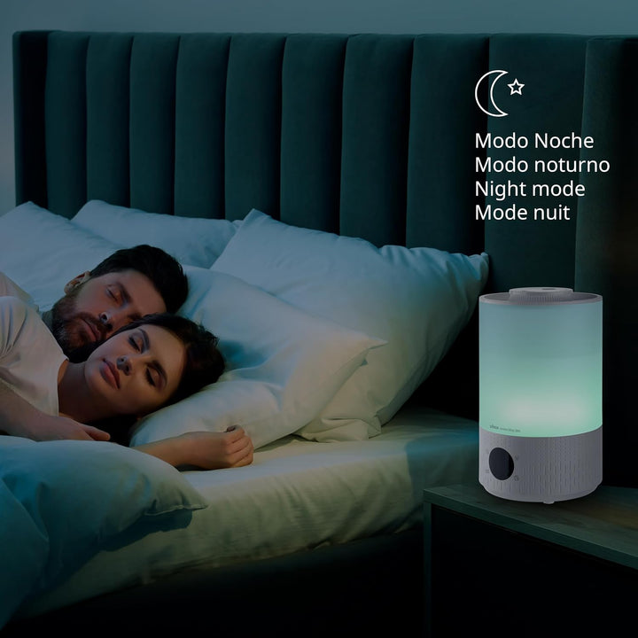 Ufesa Aroma Misty 2800 Luftbefeuchter 200ml/h, Ultra Silent, Aromatische Öle, 35m2, Digital, Timer,