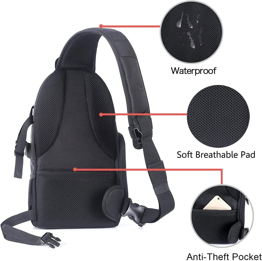 MOSISO Kameratasche Brust, DSLR/SLR/Spiegellose Kamera Rucksack Tasche Stossfester Fotografie Rucksa