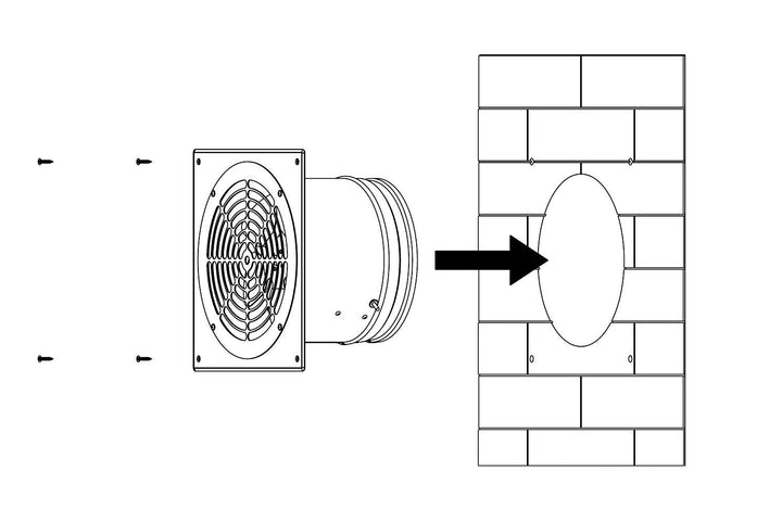 Steinberg14 Weiss Ø 250mm Rohrlüfter Wand Radiallüfter Ventilator Wandflansch Zu-Abluft, Metall Ø 25