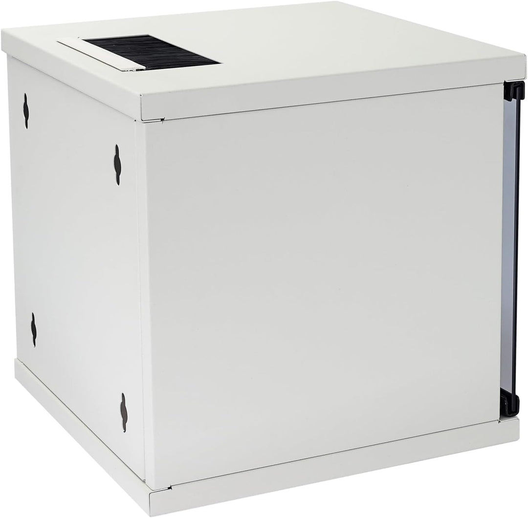 HMF 63406-07 Netzwerkschrank, Serverschrank 10 Zoll | 6 HE | 300 mm Tiefe | Voll montiert | Glastür
