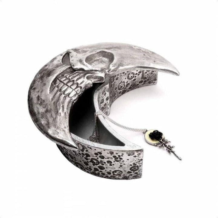 Alchemy Gothic Dekorative Schachtel Skull Moon Silberfarben
