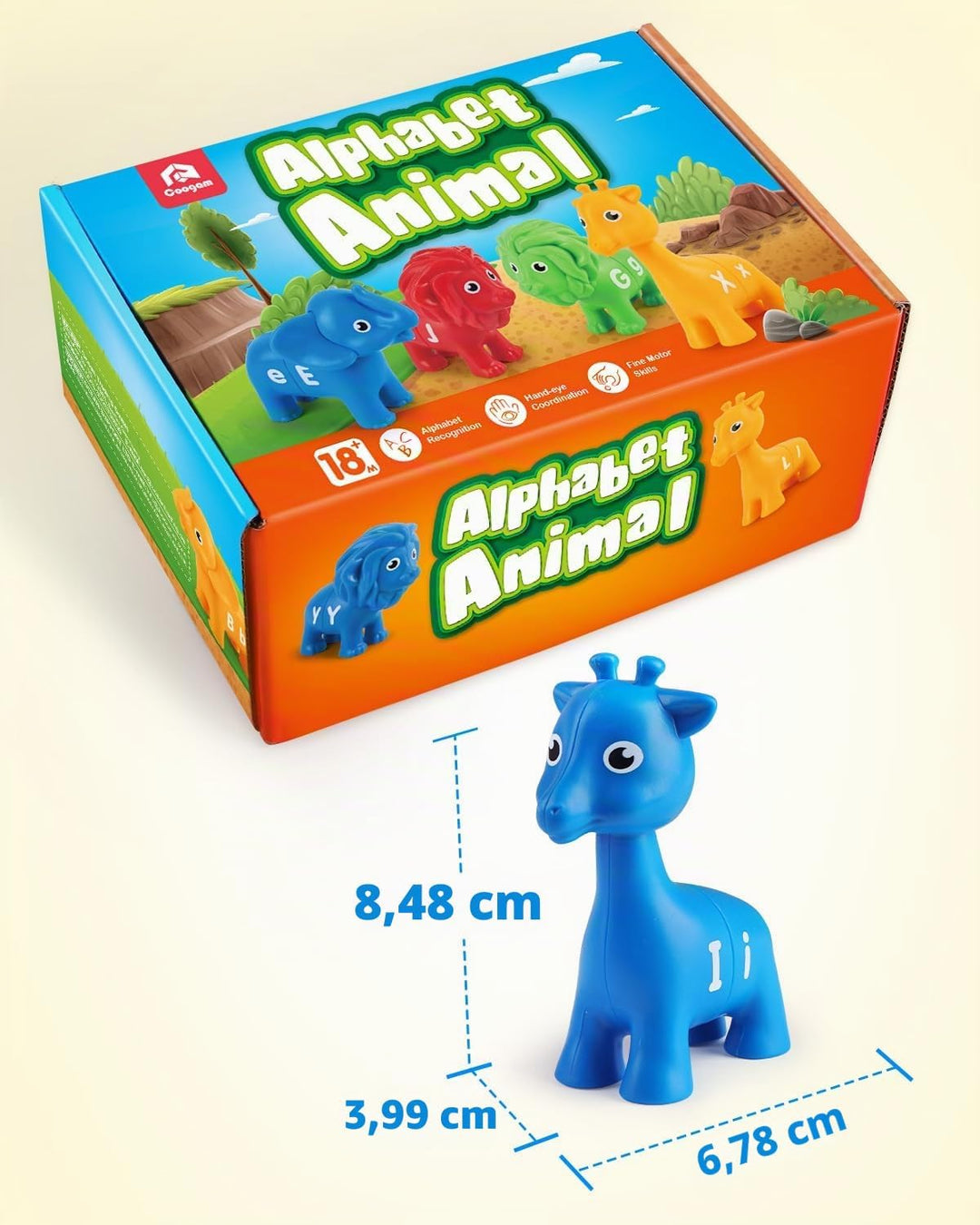 Coogam ABC Animal Letter Matching Spiel, 26PCS Gross- und Kleinschreibung Fein-Sport-Spielzeug, Vors