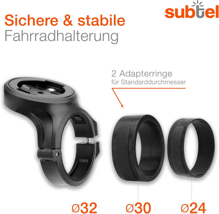 subtel Fahrradhalterung – Lenkerhalter für Navi, GPS & Fahrradcomputer – kompatibel mit Garmin Edge,